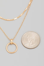 Load image into Gallery viewer, Metallic Hoop Pendant Layered Necklace