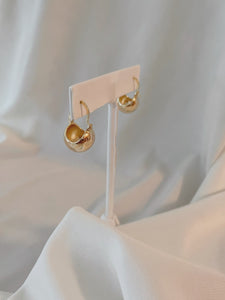 Ball Dangle Hoop Earrings - Gold Filled