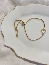Load image into Gallery viewer, Heart Charm Adjustable Bracelet - Gold Filled