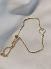 Load image into Gallery viewer, Heart Charm Adjustable Bracelet - Gold Filled