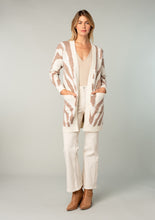 Load image into Gallery viewer, Zebra Print Long Sleeve Open Front Cardigan - Ivory