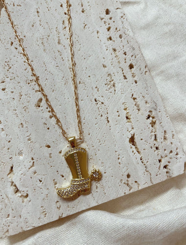 Cowboy Boot Necklace - Gold Filled