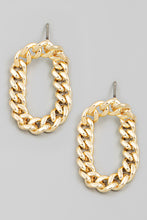 Load image into Gallery viewer, Oval Chain Link Earrings - Gold