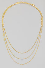Load image into Gallery viewer, Layered Triple Chain Link Necklace - Gold