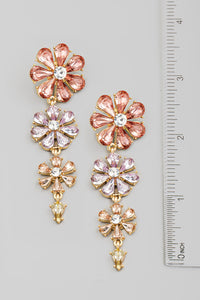 Rhinestone Flower Earring - Lavender