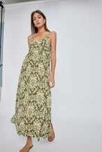 Load image into Gallery viewer, Bold Print V-Neck Maxi Dress - Sage
