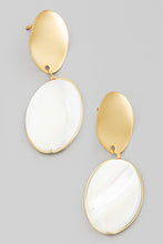 Load image into Gallery viewer, Oval Disc Drop Earring - White