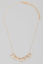 Load image into Gallery viewer, Crystal Square Charm Necklace - Gold