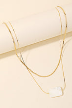 Load image into Gallery viewer, Rectangle Pendant Layered Chain Necklace - Gold