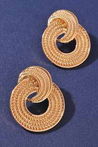 Weave Disc Earring - Gold