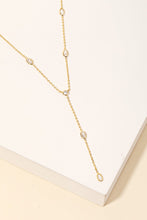 Load image into Gallery viewer, Dainty Chain Rhinestone Y Necklace - Gold