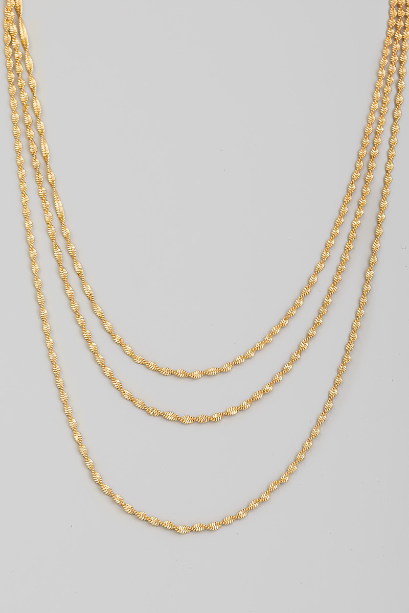 Secret Box Dainty Layered Twisted Chain Necklace