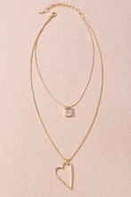 Load image into Gallery viewer, 2 Layered Heart Chain Necklace - Gold