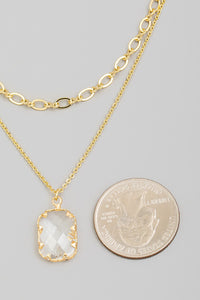 Layered Chain Clear Crystal Necklace