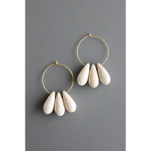 Load image into Gallery viewer, Magnesite Hoop Earring - White
