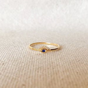 Evil Eye Ring - 18k Gold Filled