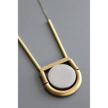Load image into Gallery viewer, Geometric Wood and Brass Necklace - Gold
