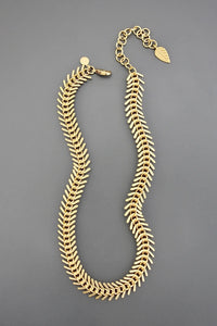 Fish Bone Necklace - Gold