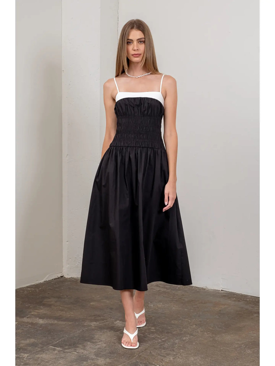 Smocked Midi Dress