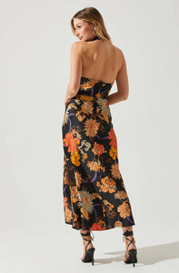 Marissa Dress - Black Orange Floral