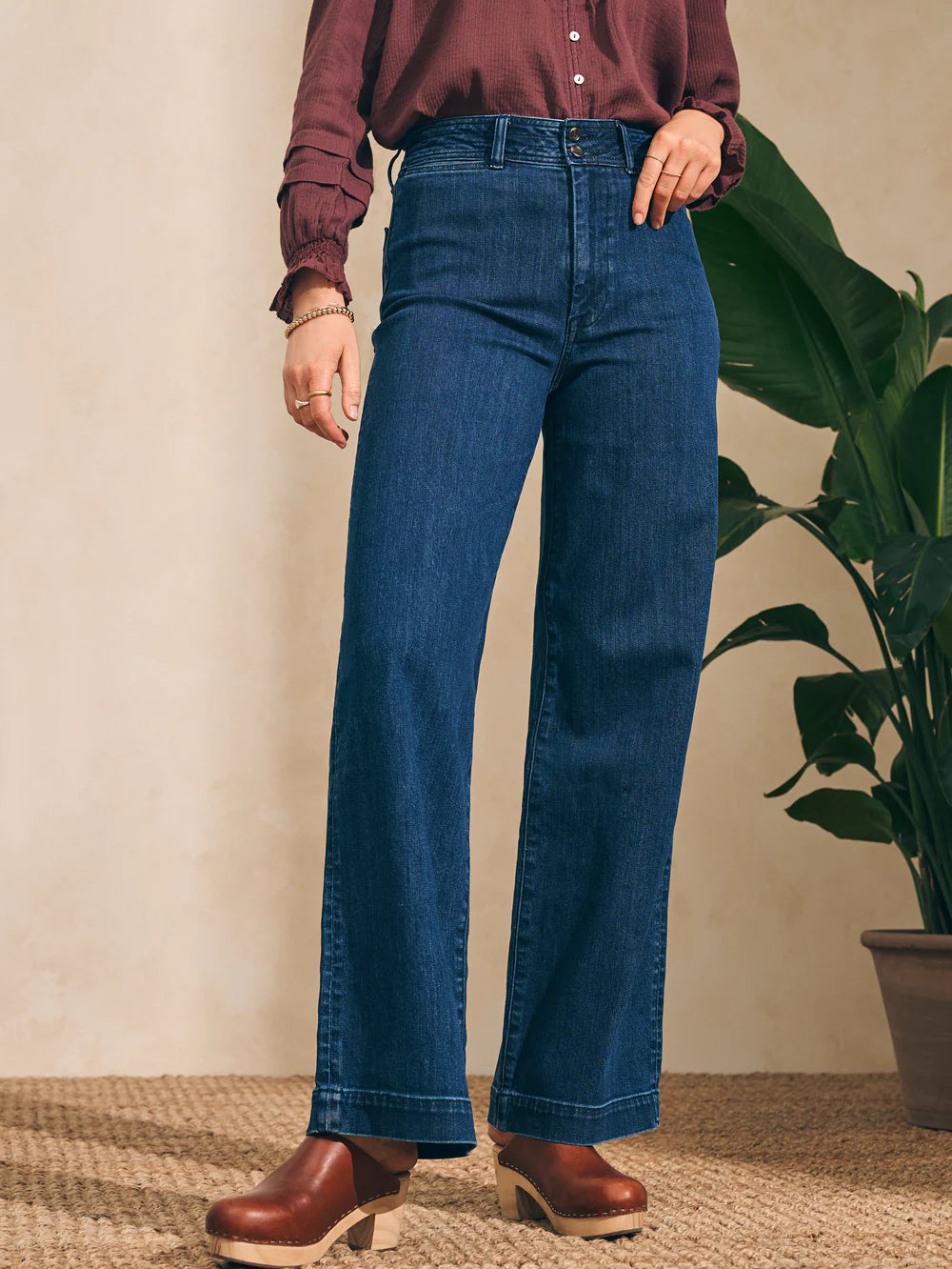 STRETCH CORD WIDE LEG PANT