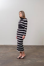 Load image into Gallery viewer, Stripe Crop Cardigan Skirt Set