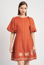 Load image into Gallery viewer, Bubble Sleeve Embroidered Dress