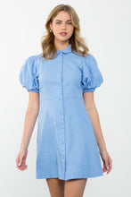 Load image into Gallery viewer, Puff Sleeve Button Up Dress