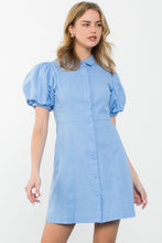 Load image into Gallery viewer, Puff Sleeve Button Up Dress