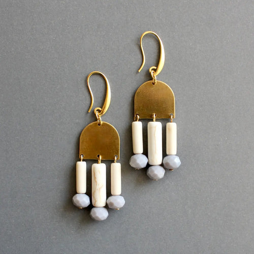 Magnesite and Glass Earrings