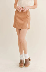 She's Magic Suede Skirt - Camel