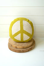 Load image into Gallery viewer, Groovy Peace Circle Pillow - Lime