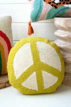 Load image into Gallery viewer, Groovy Peace Circle Pillow - Lime