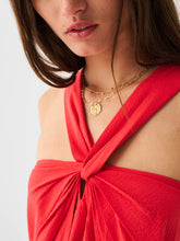 Load image into Gallery viewer, Bay Twist Seersucker Dress - Hibiscus