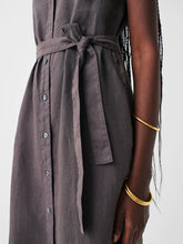 Load image into Gallery viewer, Linen Laguna Sleeveless Shirt Dress - Washed Black