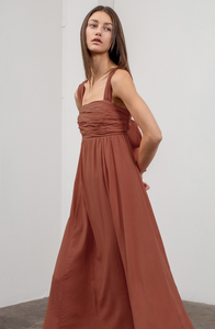 Irregular Pintucked Midi Dress