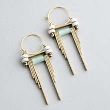 Load image into Gallery viewer, Hoop Earrings - White and Mint