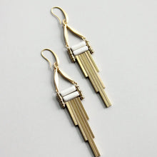 Load image into Gallery viewer, Brass Earrings - White