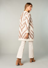 Load image into Gallery viewer, Zebra Print Long Sleeve Open Front Cardigan - Ivory