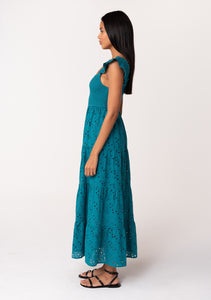 Tiered Smocked Maxi Dress - Teal