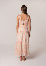 Load image into Gallery viewer, Floral Shoulder Tie Smocked Tiered Maxi Dress - Coral
