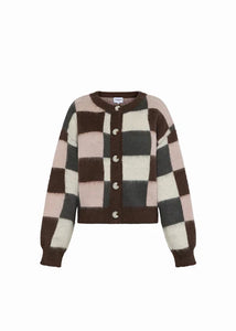 Checkered Knitted Cardi