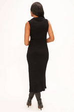Load image into Gallery viewer, Smooth Operator Collared Sweater Rib Dress - Black