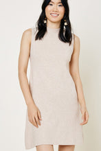 Load image into Gallery viewer, Knit Mock Neck Sweater Dress - Oatmeal
