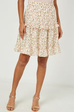 Load image into Gallery viewer, Floral Tiered Short Midi Skirt - Off White