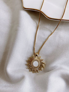 Sunburst Opal Necklace - Gold Filled