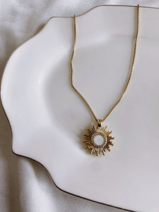 Sunburst Opal Necklace - Gold Filled