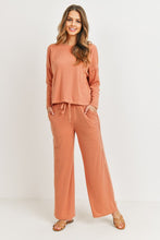 Load image into Gallery viewer, Rib Knit Wide Leg Pants - Rust