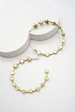 Load image into Gallery viewer, Star Hoop Earrings - Gold