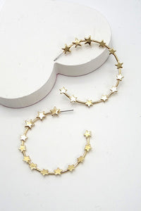 Star Hoop Earrings - Gold